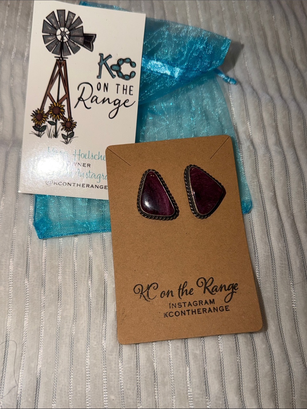 Kc on the range purple spiny studs
